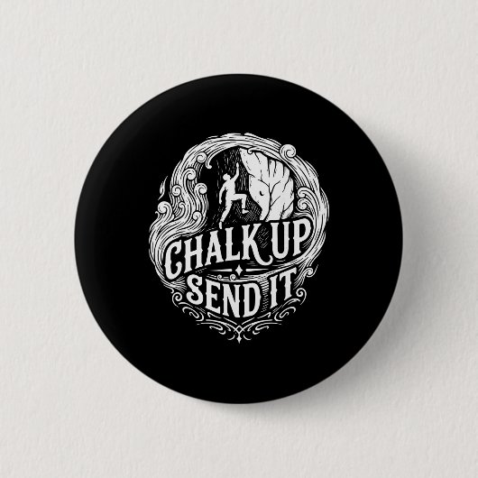 Kreide hoch schicken Rock Climbing Abenteuer Button (Vorderseite)