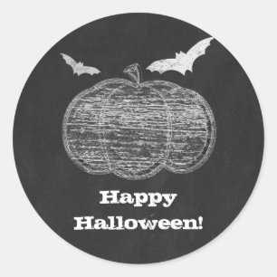 Kreide-Kürbis-Schiefertafel-Halloween-Partygeschen Runder Aufkleber