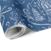 Kreide-Nussknacker-Gekritzel Weihnachten Geschenkpapier (Rolleneckpunkt)