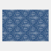 Kreide-Nussknacker-Gekritzel Weihnachten Geschenkpapier Set (Vorderseite)