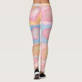 Kreide-Pastellgrafik-Herz-rosa Baby-Blau stark Leggings (Rückseite)
