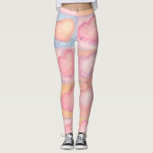 Kreide-Pastellgrafik-Herz-rosa Baby-Blau stark Leggings (Vorderseite)