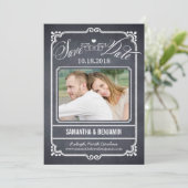 Kreide-Rahmen Save The Date Karte (Stehend Vorderseite)