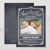 Kreide-Rahmen Save The Date Karte (Vorne/Hinten)