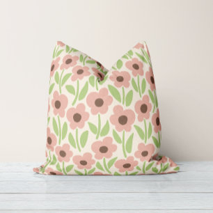 Kreideblumengarten Retro-Pastell-Inspiriert Kissen
