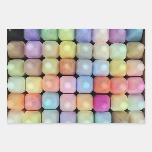 Kreidekreide in zarten Farben Geschenkpapier Set (Vorderseite)