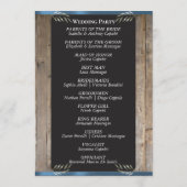 Kreidetafel auf Holz - Blaue Hochzeit Programm (Rückseite)
