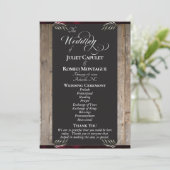Kreidetafel auf Holz - Burgunder Hochzeit Programm (Stehend Vorderseite)
