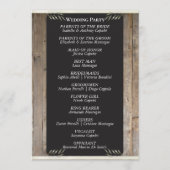 Kreidetafel auf Holz - Creme Hochzeit Programm (Rückseite)
