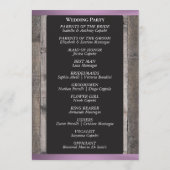 Kreidetafel auf Holz & Lavendelband - Hochzeit Programm (Rückseite)