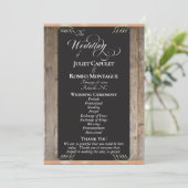 Kreidetafel auf Holz - Pfirsich-Hochzeit Programm (Stehend Vorderseite)