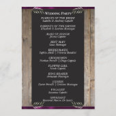 Kreidetafel auf Holz - Pflaumenhochzeit Programm (Rückseite)