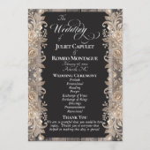 Kreidetafel auf Holz, Rosenrand - Hochzeit Programm (Vorderseite)