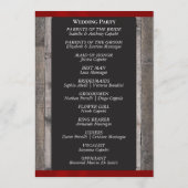 Kreidetafel auf Holz & rotes Band - Hochzeit Programm (Rückseite)