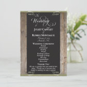 Kreidetafel auf Holz - Salbei-Hochzeit Programm (Stehend Vorderseite)