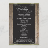 Kreidetafel auf Holz - Salbei-Hochzeit Programm (Vorderseite)