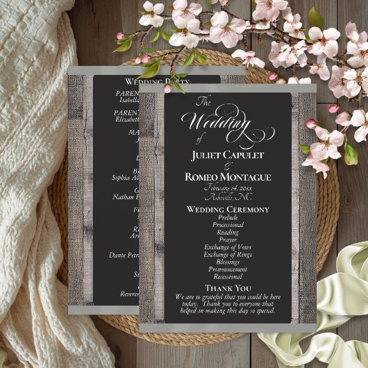 Kreidetafel auf Holz & Salbeiband - Hochzeit Programm