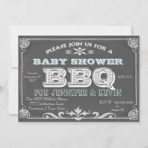 Kreidetafel-Baby-Shower-BBQ-Einladungen Einladung