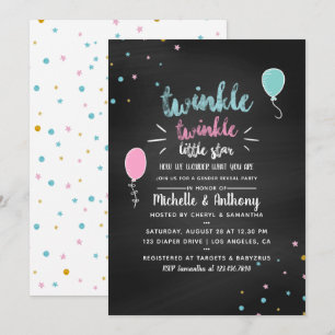 Kreidetafel-Baby-Shower-Geschlecht-Reveal-Einladun Einladung