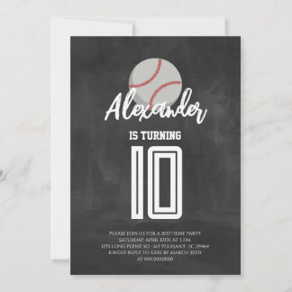Kreidetafel-Baseball-Geburtstagsfeier Einladung