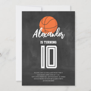 Kreidetafel-Basketball-Geburtstagsfeier Einladung