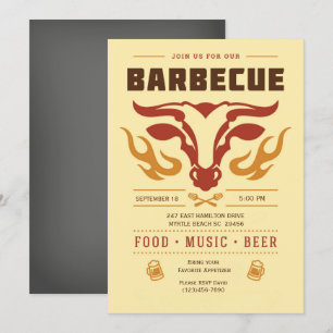 Kreidetafel BBQ Grill  Grillen  Sommer  Party Einladung