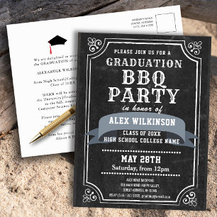 Kreidetafel BBQ-Party-Abschluss-Einladung Postkarte