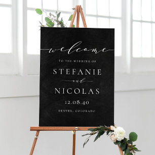 Kreidetafel-Elegant-Script-Hochzeits-Willkommenssc Poster