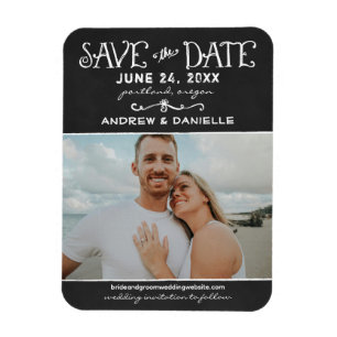 Kreidetafel-Foto-Panel Save the Date Magnet