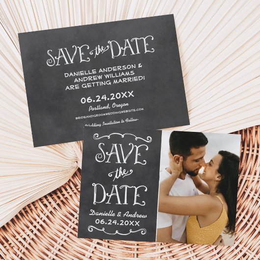 Kreidetafel-Foto-Split-Panel-Hochzeit Save The Date