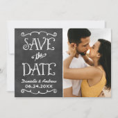 Kreidetafel-Foto-Split-Panel-Hochzeit Save The Date (Vorderseite)