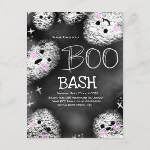Kreidetafel-Geist Boo Kostüm Halloween Geburtstag Postkarte