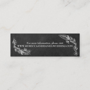 Kreidetafel Handgezeichnete Florale Hochzeits-Webs Telefonnummerkarte