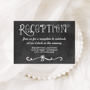 Kreidetafel-Handlettering-Hochzeitsempfang Begleitkarte