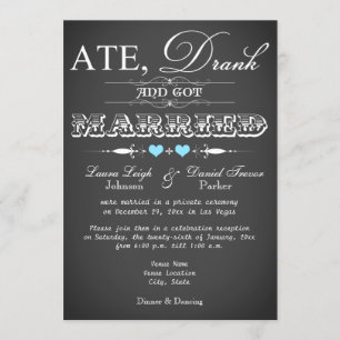 Kreidetafel-Hochzeitsempfang-Einladung Einladung