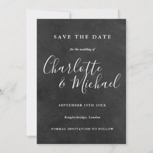 Kreidetafel-Hochzeitssignatur-Karte zur Vorabanzei Save The Date