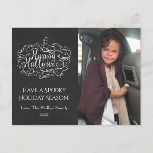 Kreidetafel-Kürbis Frohe Halloween-Feiertagsfoto Feiertagspostkarte