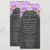 Kreidetafel Lila Lavendel Blumen Hochzeitsprogramm Programm (Vorne/Hinten)