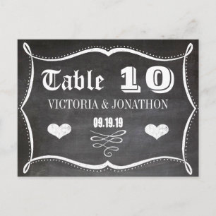 Kreidetafel Moderne Vintage-Typografie Tischnummer