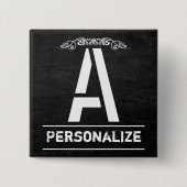 Kreidetafel-Monogrammbuchstaben Button (Vorderseite)