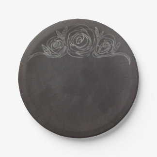 Kreidetafel-Rosen-Papierplatten Pappteller
