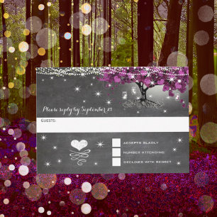 Kreidetafel Sangria Wein Wald Herz Blatt RSVP Karte