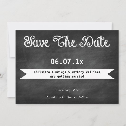 Kreidetafel Save The Date Einladung (Vorderseite)