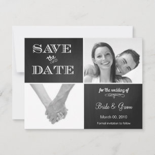 Kreidetafel Save the Date Fotoankündigung Einladung