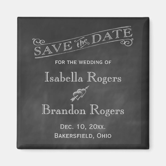 Kreidetafel Save the Date Magnet (Vorne)