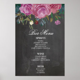 Kreidetafel-Schild mit Blumen   Große Beschilderun Poster