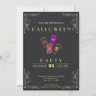 Kreidetafel Schwarz & Gold Tarot Karten Halloween