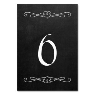 Kreidetafel-Stil 8,9 cm x 12,7 cm #6 Tischnummer