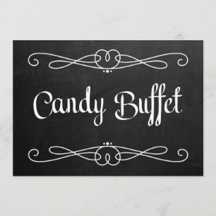 Kreidetafel-Stil "Süßigkeiten-Buffet" Hochzeitssch Einladung