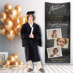 Kreidetafel Stylische Schrift 3 Foto Abschlussfeie Banner